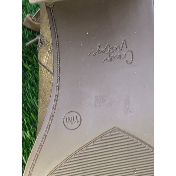 Crown Vintage Womens Tan‎ Lace-Up Ankle Booties W Block Heel Size 11M Synthetic - Picture 3 of 10